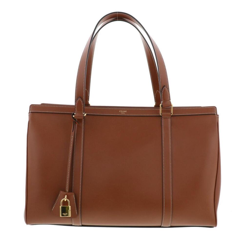 CELINE Cabas Tote Bag Brown Calf Leather